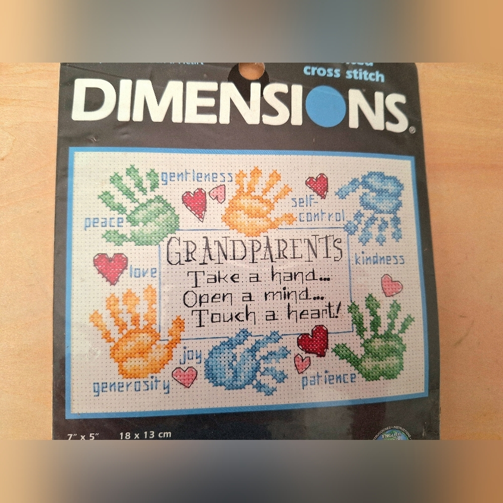 Dimensions Cross Stitch Kit with Colorful Handprints Small.